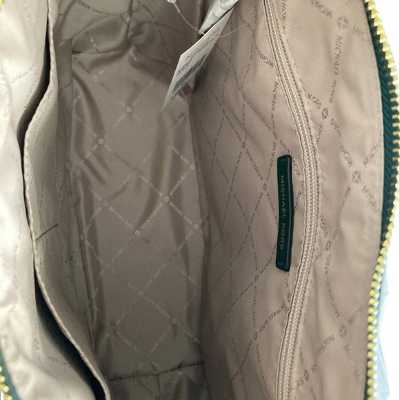 Michael Kors Charlotte 35T0GCFT7L Large Top Zip Tote In Racing Green - Picture 5 of 6